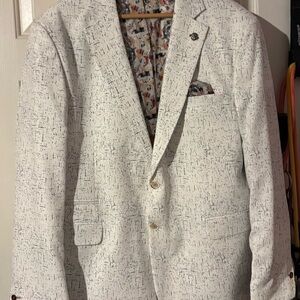 Men's White and Navy Blazer Laverita